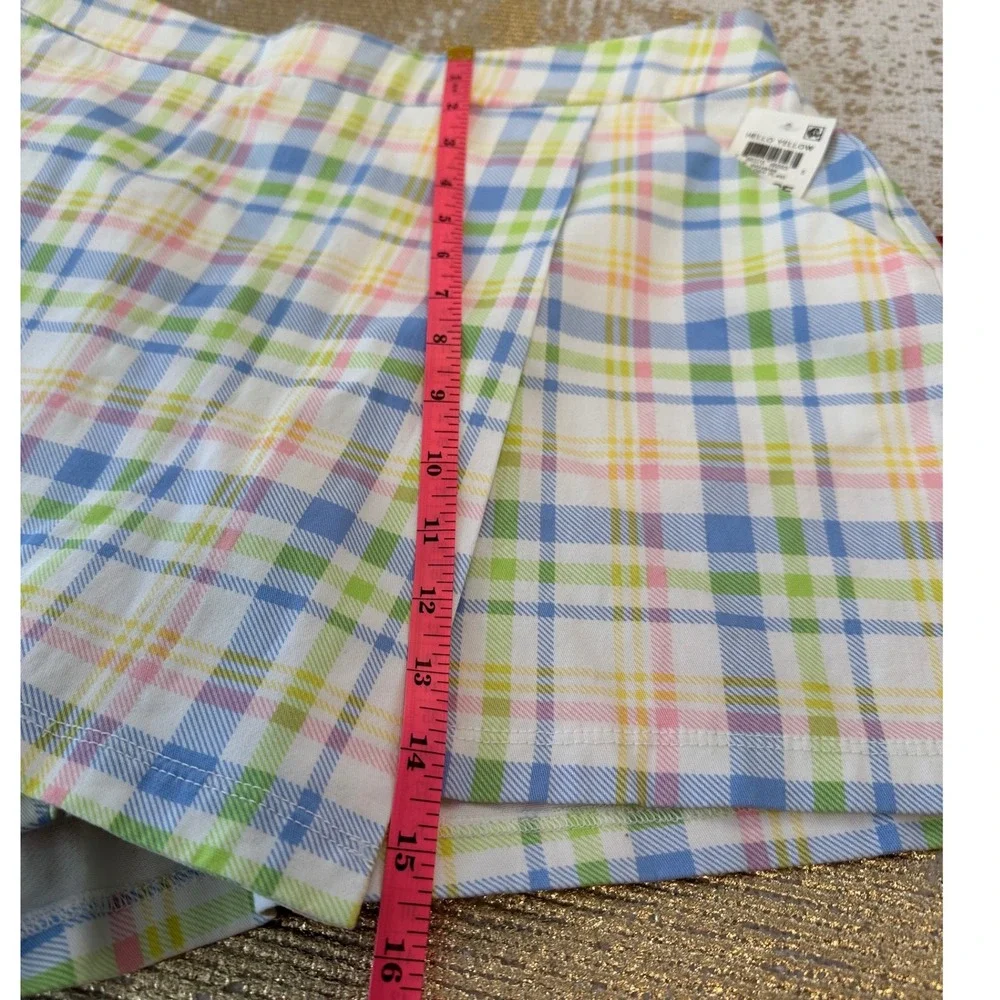 BAR III White & Pastel Multicolor Melody Plaid Skort NWT | Size XL